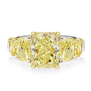 unique engagement rings - Five Stone Yellow Topaz Radiant Cut Engagement Ring, Italo jewelry - Online Catalog