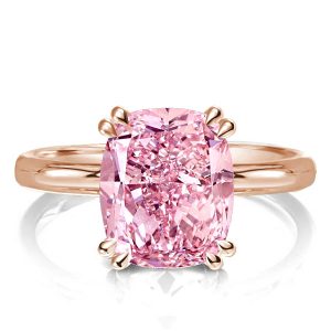 rose gold engagement rings - Italo Rose Gold Cushion Cut Pink Sapphire Engagement Ring, Italo jewelry - Online Catalog