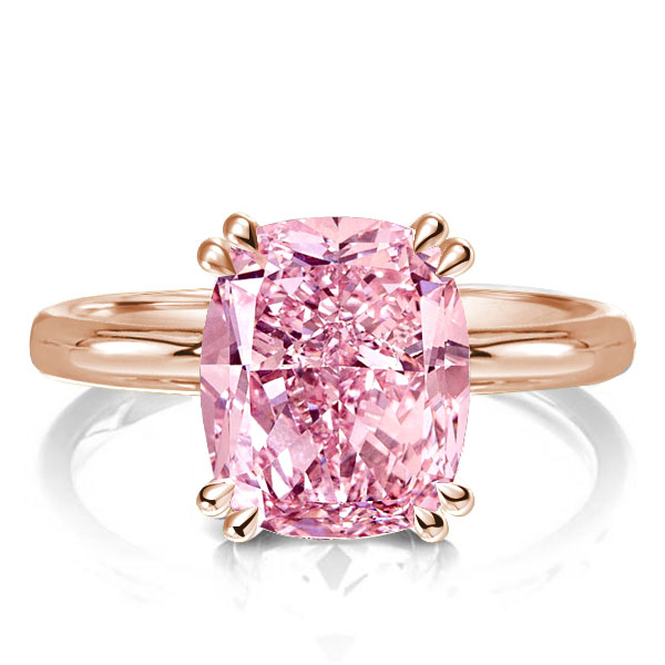 rose gold engagement rings - Italo Rose Gold Cushion Cut Pink Sapphire Engagement Ring, Italo jewelry - Online Catalog