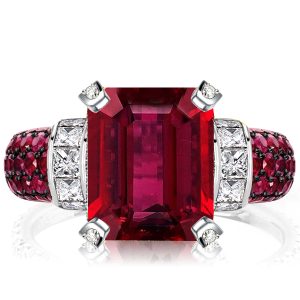 emerald cut engagement rings - Italo Ruby Engagement Ring Emerald Cut Vintage Engagement Ring, Italo jewelry - Online Catalog
