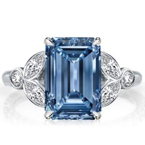 emerald cut engagement rings - Italo Emerald Cut Blue Topaz Engagement Ring Promise Ring, Italo jewelry - Online Catalog