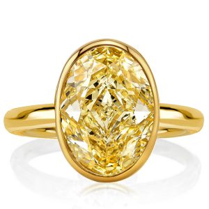 oval cut engagement rings - Yellow Topaz Oval Cut Bezel Setting Solitaire Engagement Ring, Italo jewelry - Online Catalog