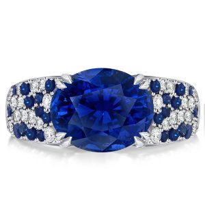 oval cut engagement rings - Italo Oval Cut Blue Sapphire Engagement Ring For Women, Italo jewelry - Online Catalog