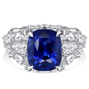 Unique engagement Rings - Italo Unique Blue Sapphire Ring Cushion Cut Engagement Rings, Italo jewelry - Online Catalog