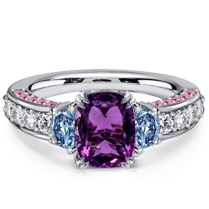 unique engagement rings - Italo Unique Amethyst Cushion Cut Engagement Rings, Italo jewelry - Online Catalog