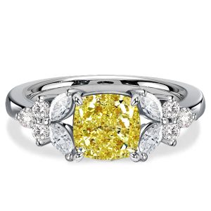 unique engagement rings - Italo Unique Yellow Topaz Cushion Cut Engagement Ring, Italo jewelry - Online Catalog