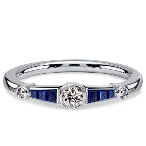 vintage engagement rings - Italo Blue Sapphire Ring Bezel Setting Vintage Wedding Rings For Women Promise Ring, Italo jewelry - Online Catalog
