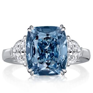 three stone engagement rings - Italo 3 Stone Blue Topaz Cushion Cut Engagement Rings, Italo jewelry - Online Catalog