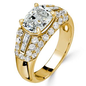 vintage engagement rings - Italo Micro Pave Cushion Cut Vintage Engagement Ring, Italo jewelry - Online Catalog