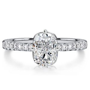 classic engagement rings - Italo Micro Pave Solitaire Cushion Cut Engagement Rings, Italo jewelry - Online Catalog