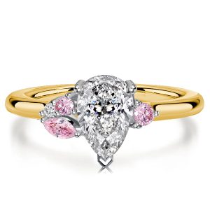 Classic engagement Rings - Italo Pink Stone Pear Shaped Wedding Rings For Women, Italo jewelry - Online Catalog