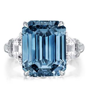 halo engagement rings - Italo Blue Topaz Emerald Cut Ring Three Stone Engagement Ring, Italo jewelry - Online Catalog