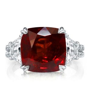 unique engagement rings - Italo Unique Garnet Cushion Cut Engagement Ring, Italo jewelry - Online Catalog