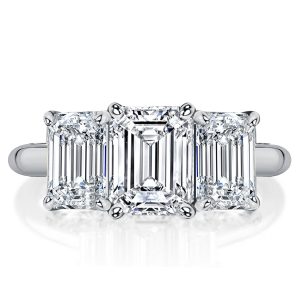 classic engagement rings - Italo Emerald Cut Three Stone Classic Engagement Ring, Italo jewelry - Online Catalog