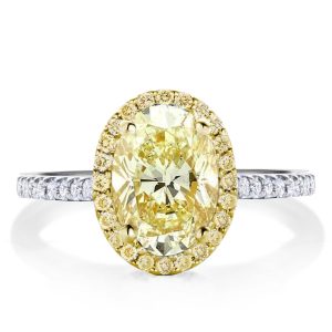 halo engagement rings - Italo Two Tone Halo Oval Cut Yellow Topaz Engagement Ring, Italo jewelry - Online Catalog