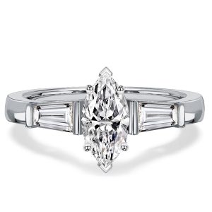 Classic engagement Rings - Italo Marquise Cut Three Stone Engagement Ring, Italo jewelry - Online Catalog