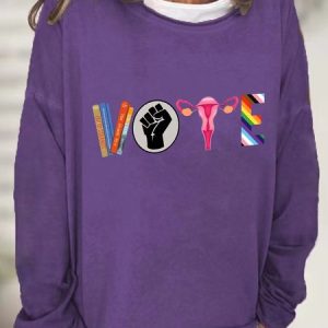Vote Banned Books Casual Sweatshirt, Hoodies&Sweatshirts, Lilicloth.com