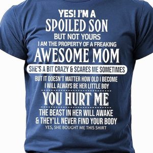 Men's Funny Slang,Yes, I'm A Spoiled Son Short-sleeved T-shirt, T-shirts, Lilicloth.com