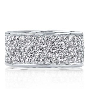 anniversary band - Italo Micro Pave Half Eternity Wedding Band For Women, Italo jewelry - Online Catalog