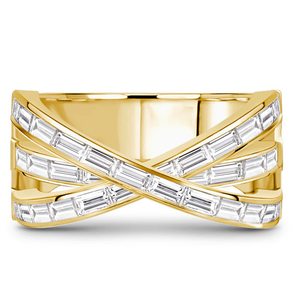 multi row band - Italo White Baguette Criss Crossing Wedding Band For Women, Italo jewelry - Online Catalog