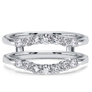 multi row band - Italo Shared Prong Enhancers Ring Guard Enhancers Band Ring, Italo jewelry - Online Catalog