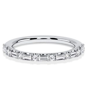 classic band - Italo Baguette Cut Pave Wedding Band Stackable Ring For Women, Italo jewelry - Online Catalog