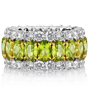 multi row band - Italo Peridot Oval Cut Wedding Band Sterling Silver Rings, Italo jewelry - Online Catalog