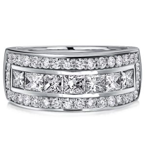 anniversary band - Italo Princess Cut Half Eternity Wedding Band Anniversary Rings, Italo jewelry - Online Catalog