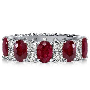 eternity band - Italo Oval Cut Ruby Eternity Band For Women, Italo jewelry - Online Catalog