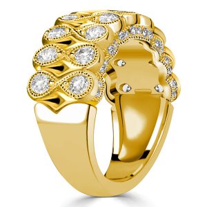 anniversary band - Italo Two Row Round Cut Vintage Wedding Band Anniversary Rings, Italo jewelry - Online Catalog