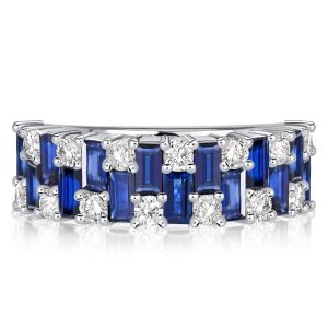 Anniversary band - Italo Baguette Cut Blue Sapphire Wedding Band Anniversary Rings, Italo jewelry - Online Catalog