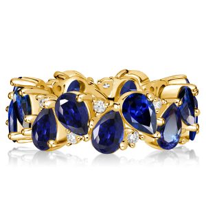 eternity band - Italo Blue Sapphire Pear Shaped Eternity Band Anniversary Rings, Italo jewelry - Online Catalog