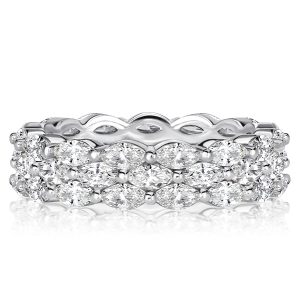 Eternity band - Italo Triple Row East West Marquise Cut Eternity Wedding Band, Italo jewelry - Online Catalog