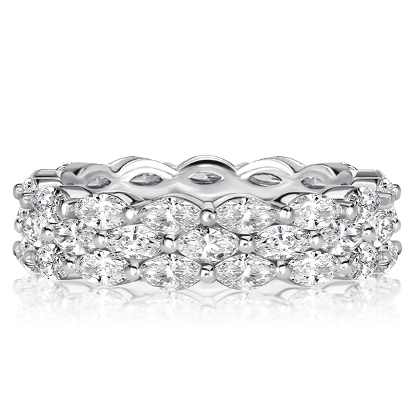 Eternity band - Italo Triple Row East West Marquise Cut Eternity Wedding Band, Italo jewelry - Online Catalog