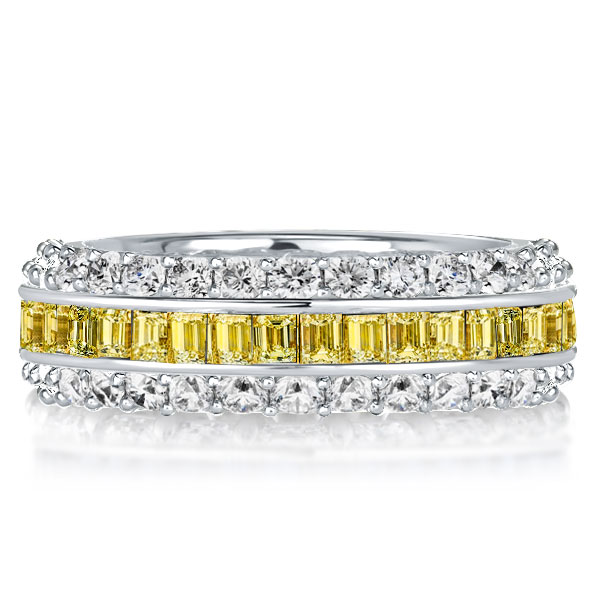 Eternity band - Italo Triple Row Channel Yellow Topaz Eternity Wedding Band, Italo jewelry - Online Catalog
