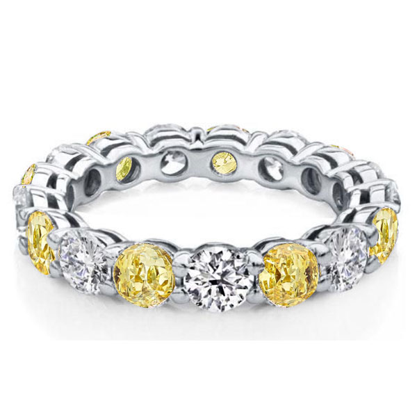 eternity band - Italo White & Yellow Topaz Eternity Wedding Band, Italo jewelry - Online Catalog