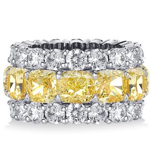 eternity band - Italo Yellow Topaz Eternity Cushion Cut Eternity Band, Italo jewelry - Online Catalog