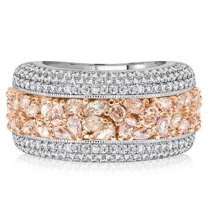 anniversary band - Italo Pear Shaped Multi Cut Morganite Half Eternity Wedding Band, Italo jewelry - Online Catalog