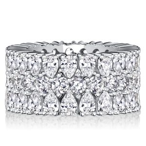 eternity band - Italo Round Cut Pear Shaped Multi Row Band Anniversary Rings, Italo jewelry - Online Catalog