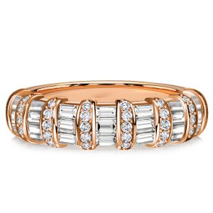 Anniversary band - Italo Channel Set Baguette Cut Half Eternity Band Anniversary Ring, Italo jewelry - Online Catalog