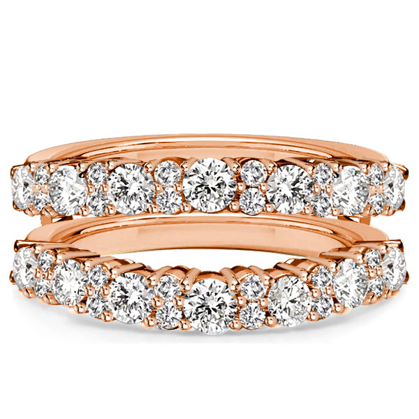 multi row band - Italo White Sapphire Round Cut Ring Enhancer In Rose Gold, Italo jewelry - Online Catalog