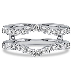 multi row band - Italo Curved Baguette & Round Cut Ring Guard Ring Enhancer, Italo jewelry - Online Catalog
