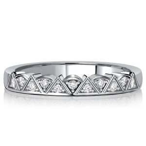 Classic band - Italo Triangle Round Cut Half Eternity Wedding Band Wedding Rings, Italo jewelry - Online Catalog
