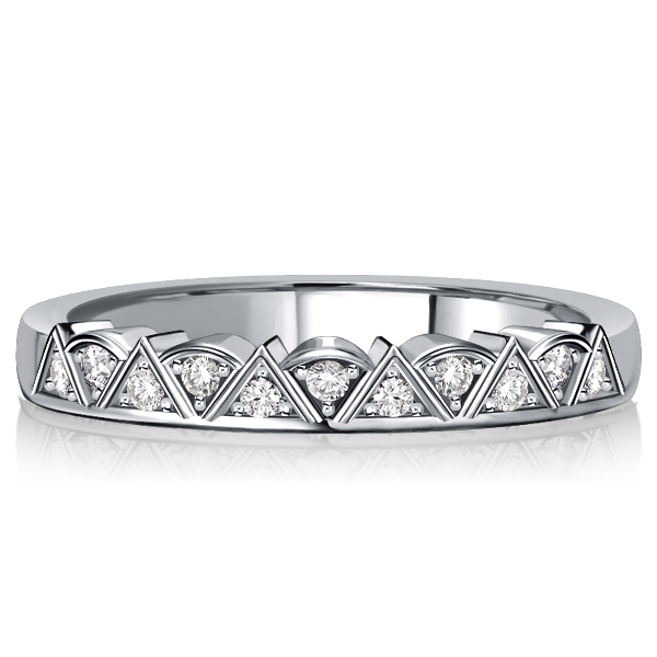 Classic band - Italo Triangle Round Cut Half Eternity Wedding Band Wedding Rings, Italo jewelry - Online Catalog