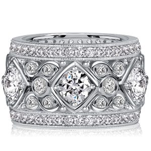 eternity band - Italo Unique Round Cut Filigree Vintage Eternity Band Anniversary Rings, Italo jewelry - Online Catalog
