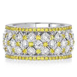 eternity band - Italo Yellow Topaz & White Sapphire Eternity Multi Row Band, Italo jewelry - Online Catalog