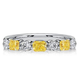 Classic band - Italo Golden Yellow Topaz Radiant Cut Half Eternity Band, Italo jewelry - Online Catalog