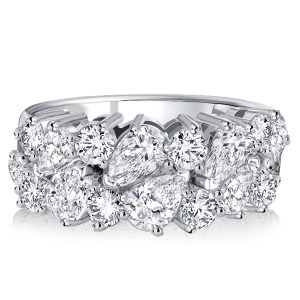 anniversary band - Italo Round & Pear Shaped Half Eternity Band Anniversary, Italo jewelry - Online Catalog