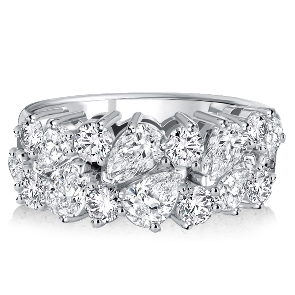 anniversary band - Italo Round & Pear Shaped Half Eternity Band Anniversary, Italo jewelry - Online Catalog