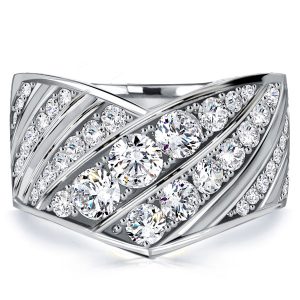 anniversary band - Italo V Shaped Round Cut Half Eternity Band Anniversary Rings, Italo jewelry - Online Catalog